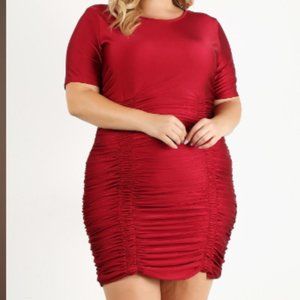 Plus size solid bodycon mini dress